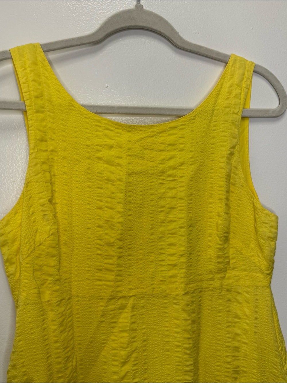 J Crew Sleeveless Yellow Cotton Sleeveless Fit and Flare Dress Size 6 - Picture 2 of 10